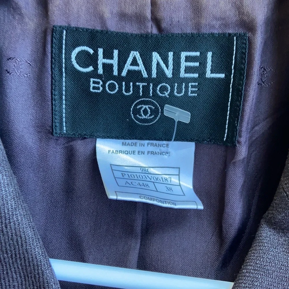 Auth CHANEL SUIT 100% Linen Jacket & Skirt size 38